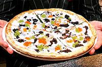 Nino's pizza with caviar.